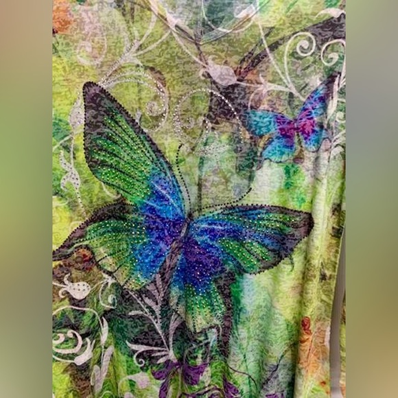 Pretty butterfly forest tunic shirt 47-353 - Picture 3 of 3